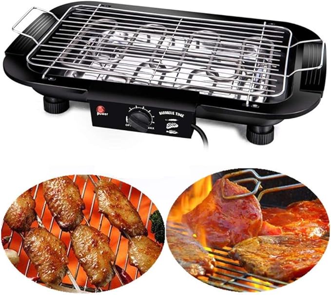 LSHOME Indoor Portable Electric Barbecue Grill Smokeless BBQ Grilling