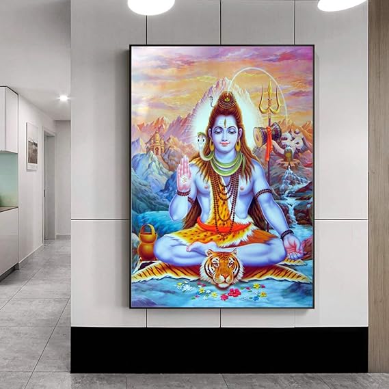RTCKF Religiöse Göttin Leinwand gemalt an der Wand des Hindu-Gottes