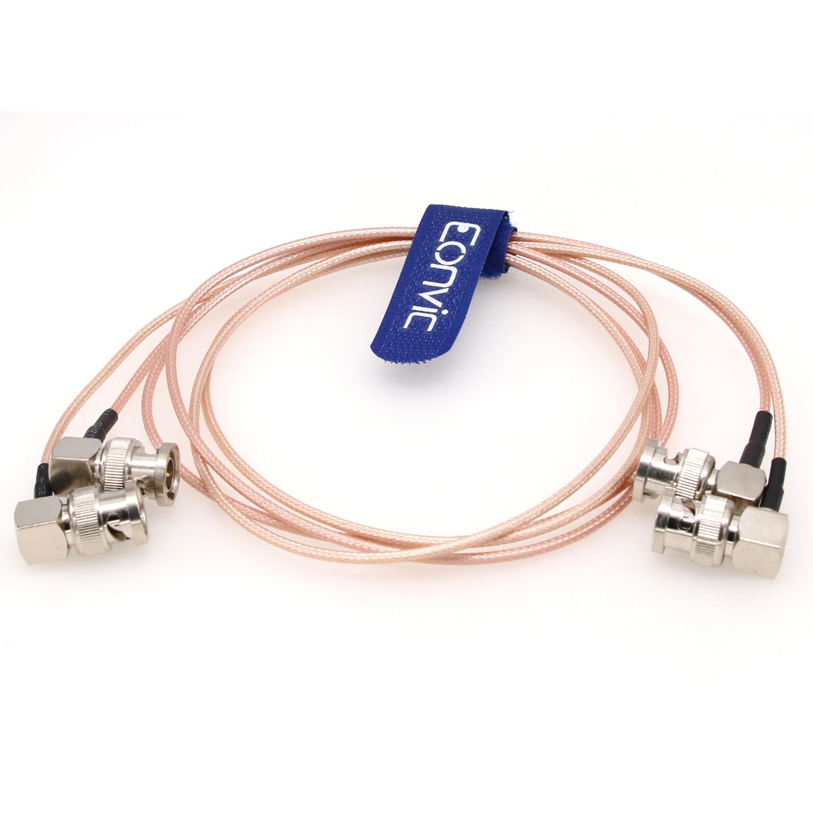 Eonvic 75 Ohm BNC Male Right Angle RG179 Coax Cable for BMCC BMPC Hyperdeck Cameras(1m,2pcs)