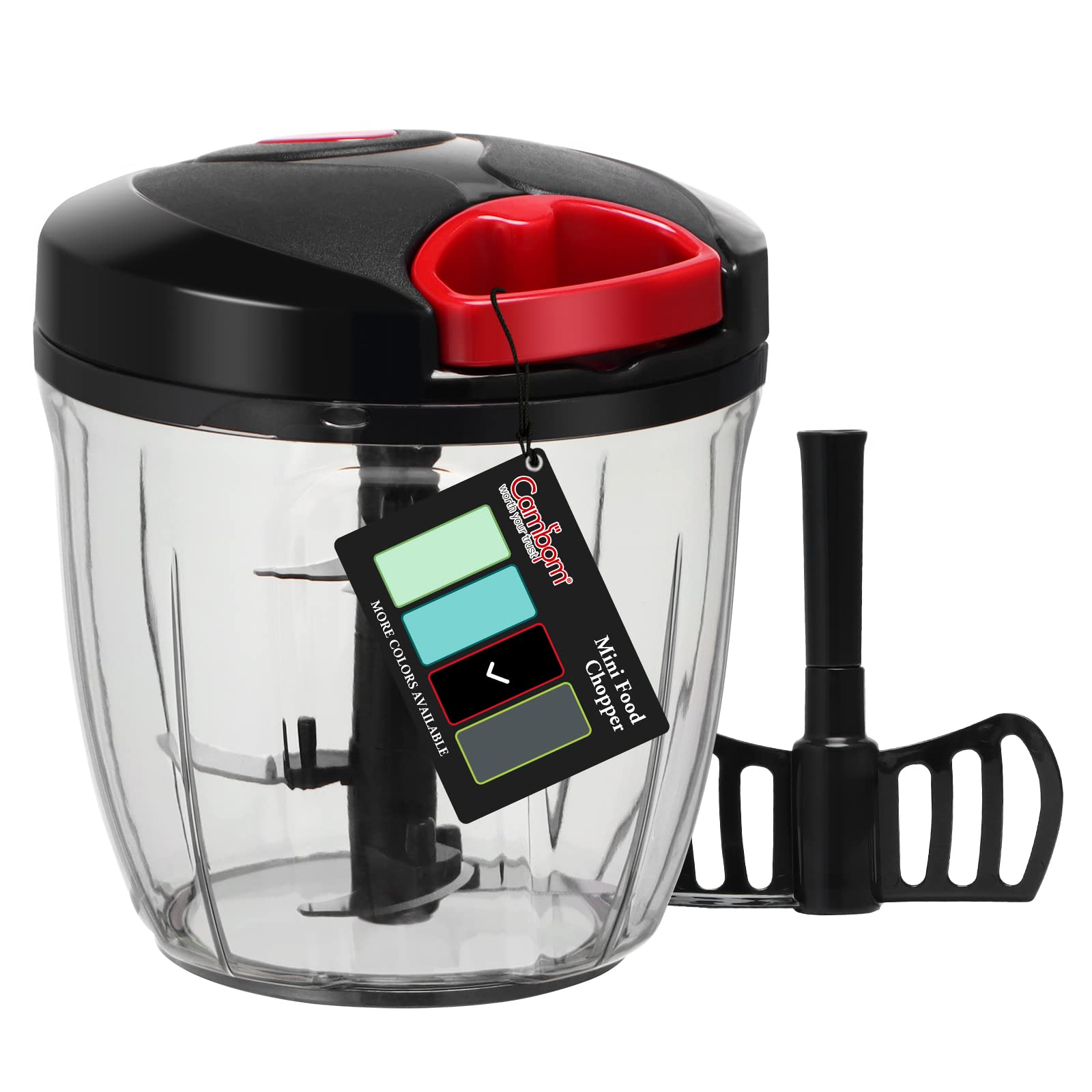 Photo 1 of Cambom Manual Food Chopper Vegetable Cutter, Hand String Vegetable Chopper Onions Cutter for Vegetable Fruits Nuts BPA Free Food Safe Material, 900ml Black