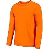 Boys Rash Guard UPF 50+ Swim Shirts Long Sleeve Sun Shirts Boys UV Protection Surfing Water Fishing Swimming Shirts for Kids Orange 7-8Y