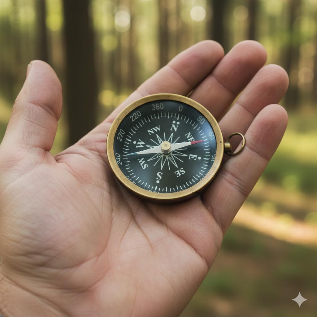 Vintage Directional Magnetic Sundial Pocket Marine Compass Loved Ones, Partner, 3 Inch Compass