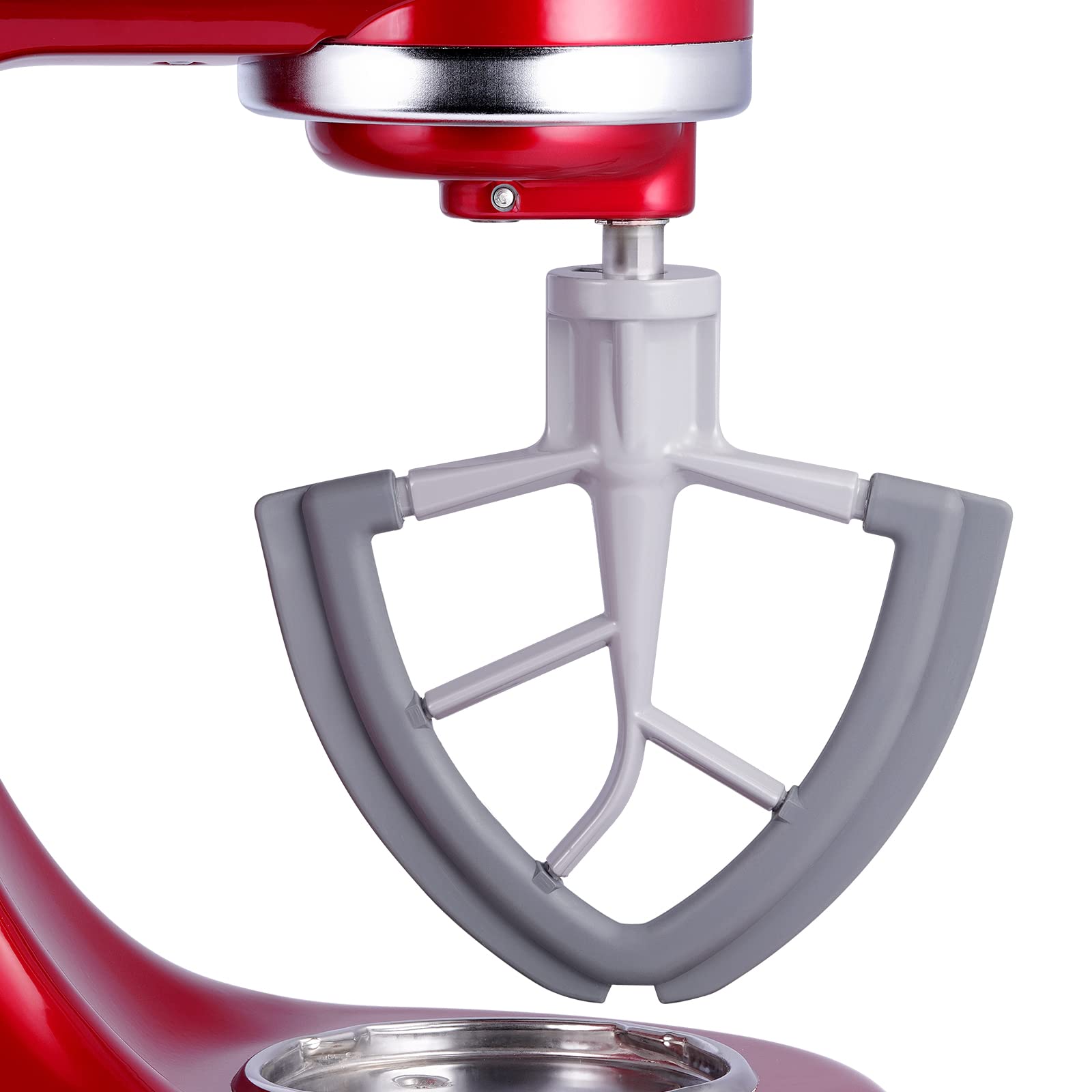 Flex Edge Beater Mixer Attachments for Kitchenaid Tilt-Head Stand Mixers, Mixer Accessory 4.5-5 Quart Beater Scraper Paddle with Both-Sides Flexible Silicone Edges (Grey)