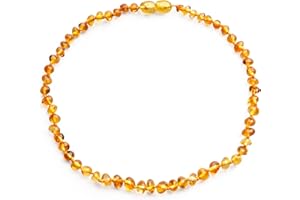 Baltic Proud Amber Necklace for Women and Men (Authentic, Certified) - 18 inches, Honey Polished - Unisex Amber Jewelry for Adults - Amber Bead Necklace