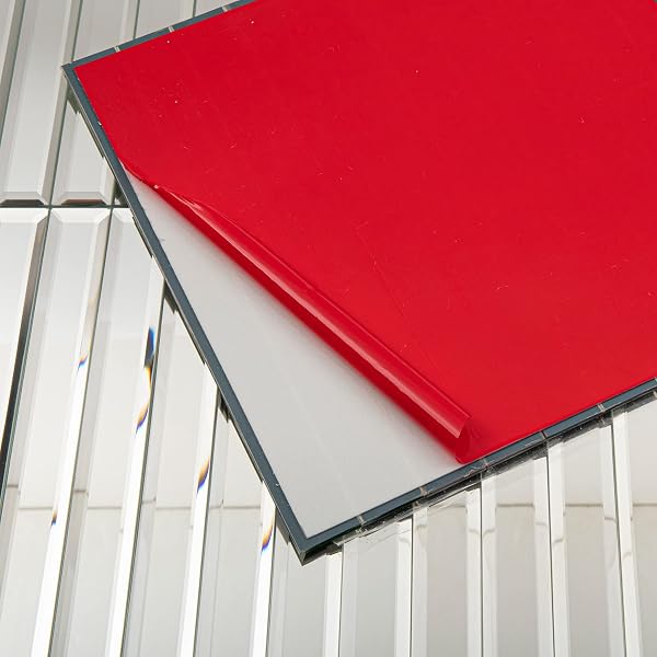 LOVDECO PEEL AND STICK MIRROR STRIP TILE, 1.2 X 12 INCHES MIRROR TILES FOR KITCHEN BACKSPLASH AND BATHROOM WALL (5 PIECES, 5 SQ.FT.)