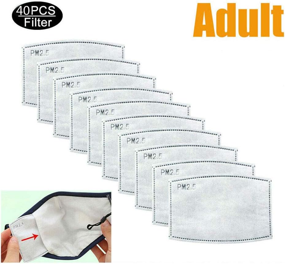 40PCS N95 Adults PM 2.5 Anti-Dust Mask Cotton Masks Filter Replacement Set (1pcs masks+40pcs masks Filter)