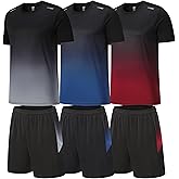 BOOMCOOL Gym Clothes workout shorts and long sleeve shirts for men running dry fit athletic outfits sets 6 pack