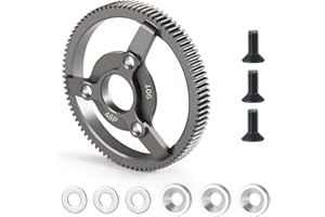 BRKRC Metal Spur Gear 48P 74T 76T 83T 86T 90T Transmission Gears for 1/10 Tra-xxas Slash 2wd Rustler Stampede Telluride Drag Slash Bandit RC Car Upgrade Parts (48P 90T)
