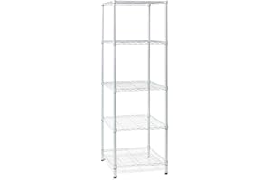 Honey-Can-Do SHF-01055 5-tier white shelving unit, 250 lbs