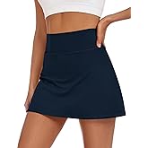 LOMON Womens Skort Mini Tennis Skirt with Pockets Shorts Golf Athletic Skirts High Waisted Stretchy Skorts Casual Workout