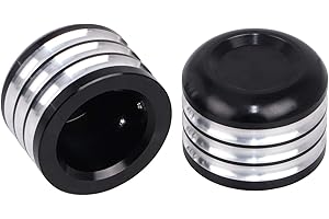 XMMT Black CNC Edge Cutting Aluminum Front Axle Cap Nut Cover for Harley Softail Sportster Dyna Fat Boy Touring & VRSC Models