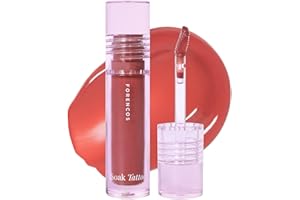 FORENCOS Soak Vegan Lip Tint/Stain, Water Gel Formula, Weightless & Non-sticky Finish, Vivid Color, Smudge-proof, Cruelty-Free, Korean Makeup, Waterproof, 0.11 oz (09 Aurore)