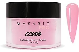 MakarttPro Acrylic Powder - 56g/2oz Nail Cover for Extension, Perfect for Professional Private Nail Technicians - Color: Rose Petal