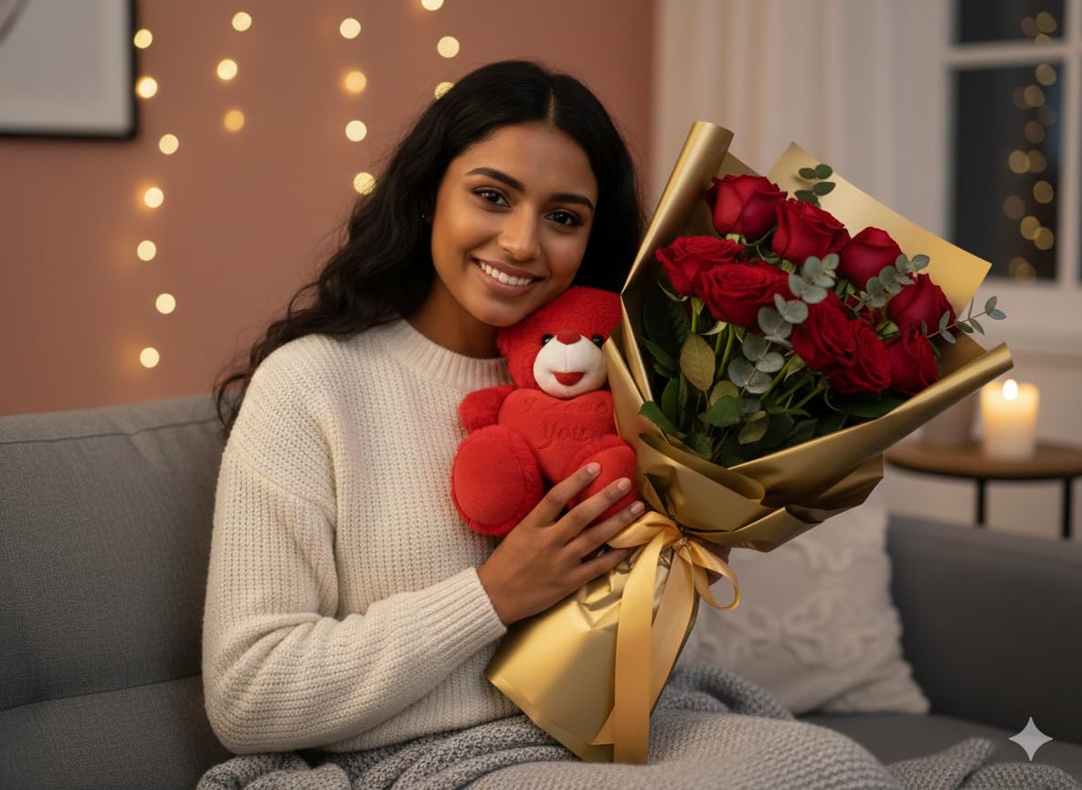 Fairy Land Collection 2026 Red Teddy Bear with I Love You Heart, Plush Soft Toy, 25cm, Valentine's Day Birthday Gift for all time (25)