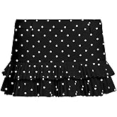 LTZYLS Polka Dot Double Ruffle Mini Skirt Low Rise Pleated Skort for Women Sexy Going Out Skirt