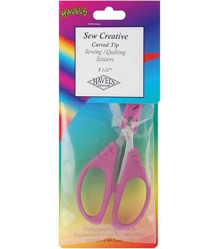 Havel's Ultimate 5.25-Inch Angled Embroidery Scissors - Multi-Color Handles For Sewing, Crafting, & Scrapbooking
