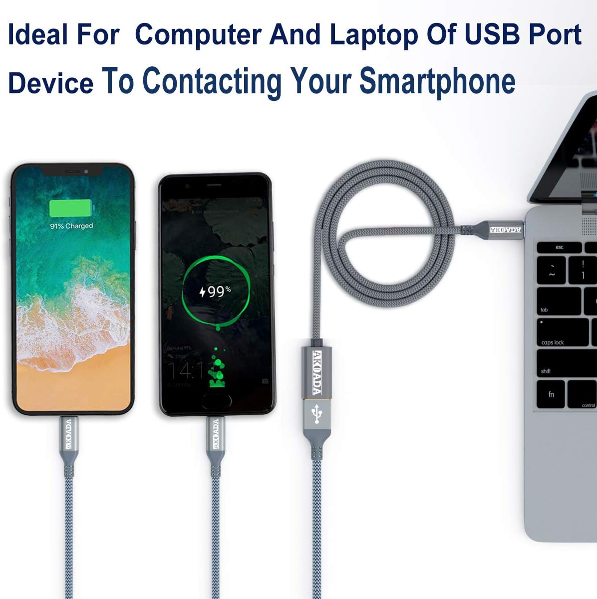 AkoaDa USB Extension Cable 3.0,Type A Male to USB A Female Extender Cord [2pack 6.6ft+10ft] 5Gbps Data Transfer Compatible with Keyboard,USB Flash Drive,Playstation,Mouse,Hard Drive and More(Grey): Computers & Accessories