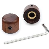 OVSAL 2Pcs Rose Wood Guitar Volume Tone Knobs with 6mm（15/64"） Brass Hole Electric Bass Guitar Control Knobs for Strat Telecaster Jazz Les Paul Replacement Parts