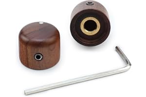 OVSAL 2Pcs Rose Wood Guitar Volume Tone Knobs with 6mm（15/64"） Brass Hole Electric Bass Guitar Control Knobs for Strat Telecaster Jazz Les Paul Replacement Parts
