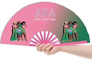 Colorato AKA Fans for Line Dancing, Line Dance Popping Fan, AKA Sorority Gifts for Women, Pink and Green Foldable Hand Fan