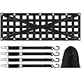 Heavy Duty Truck Bed Cargo Net, Flymer Tailgate Net for Pickup Truck Bed, Truck Bed Netting for Groceries with 4 Adjustable Buckle Straps