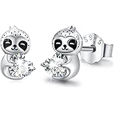 TUGHRA Sloth Earrings Christmas Gifts Jewelry S925 Sterling Silver Sloth Gifts for Women