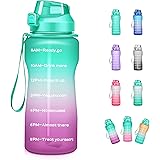 4AMinLA Motivational Water Bottle 64/100oz Half Gallon Jug with Straw and Time Marker Large Capacity Leakproof BPA Free Fitne