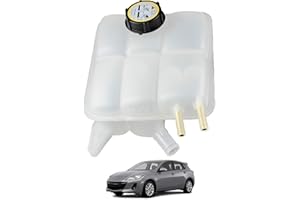 YzusGomumu Front Engine Coolant Reservoir Tank with Cap Compatible with 2004-2013 Mazda 3, 2009-2013 Mazda 3 Sport, Coolant Tank Replaces LF5015350 5M5H8K218AA