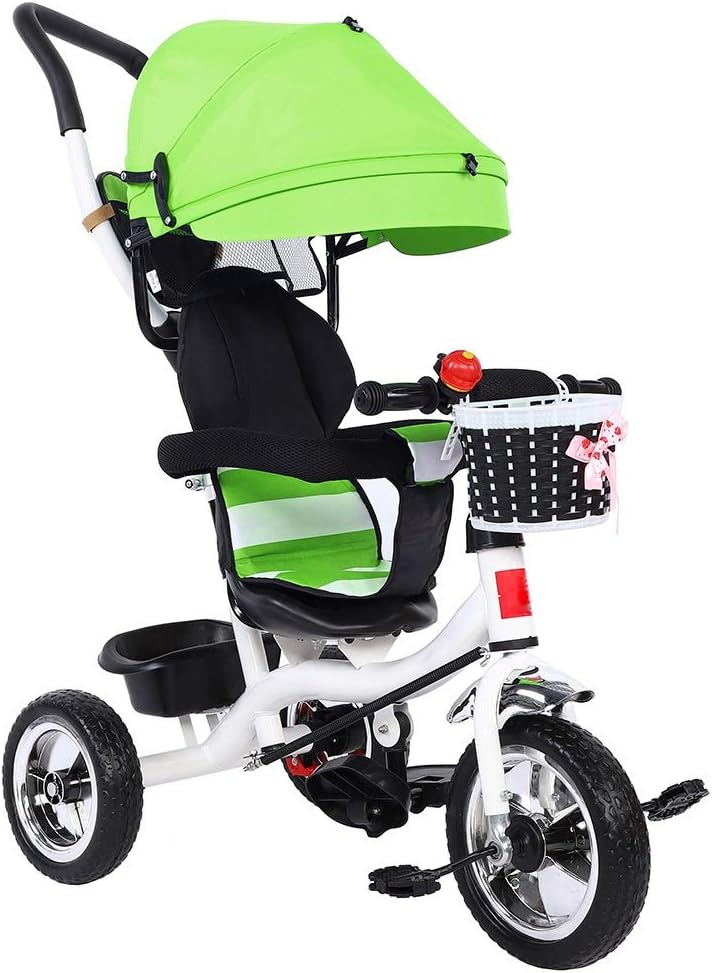 Poussettes 3 Roues Bebe Puericulture Bleu Mini Velo 3 Roues Pour Enfants Tricycle Pour Enfants Avec Auvent Et Double Frein De Roue Arriere Pour Enfants De Moins De 6 Ans