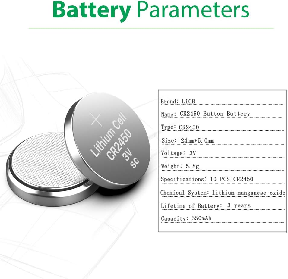 LiCB CR2450 3V Lithium Battery (10PCS), 5 Count (Pack of 2) - Image 3