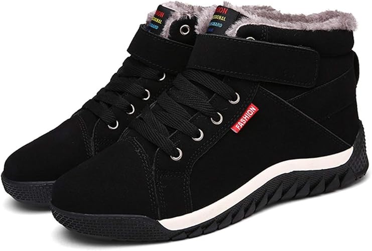 Amazon Kg8d ワークブーツ スノーブーツ メンズ 秋用 冬用 ショートブーツ おしゃれ 革靴 裏ボア 防水 防寒 防滑 綿靴 レースアップ スノーシューズ ウィンターブーツ 滑り止め 大きいサイズ 登山靴 耐磨耗 ブーツ