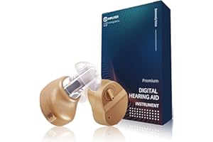 KADIELONA hearing aids, hearing aids for seniors hearing amplifier with noise cancelling, hearing aid amplifier with 3 sizes ear tips mini hearing assist devices 2 pack invisible hearing aids