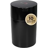 COFFEEVAC 1LB &ndash; Patented Airtight Container | Multi-use Vacuum container works as smell proof containers for ground coffee and coffee bean containers. Black cap and body.