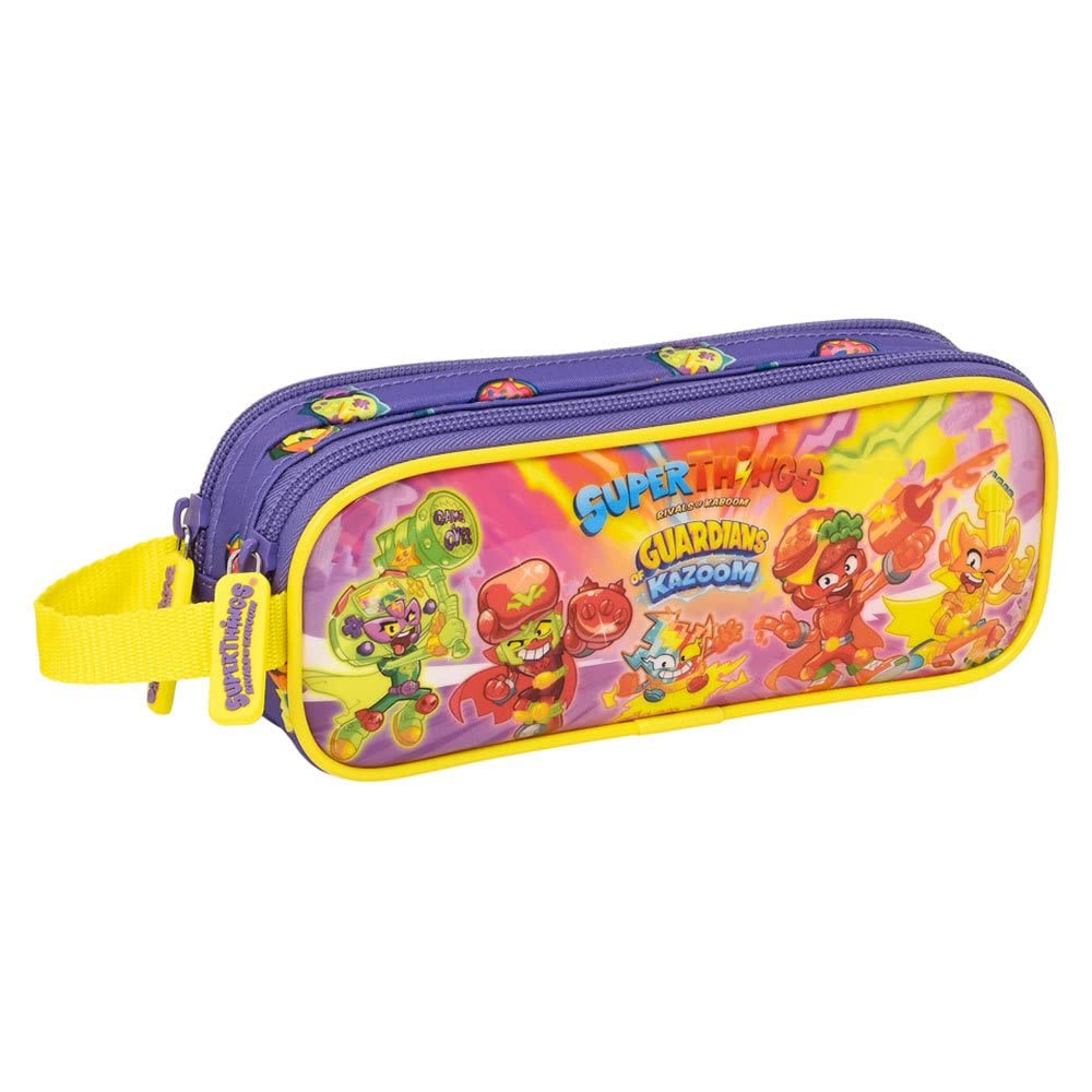 Safta - Superthings Guardians of Kazoom Double Pencil Case 21X8X6Cm, Multicolor (812270513)