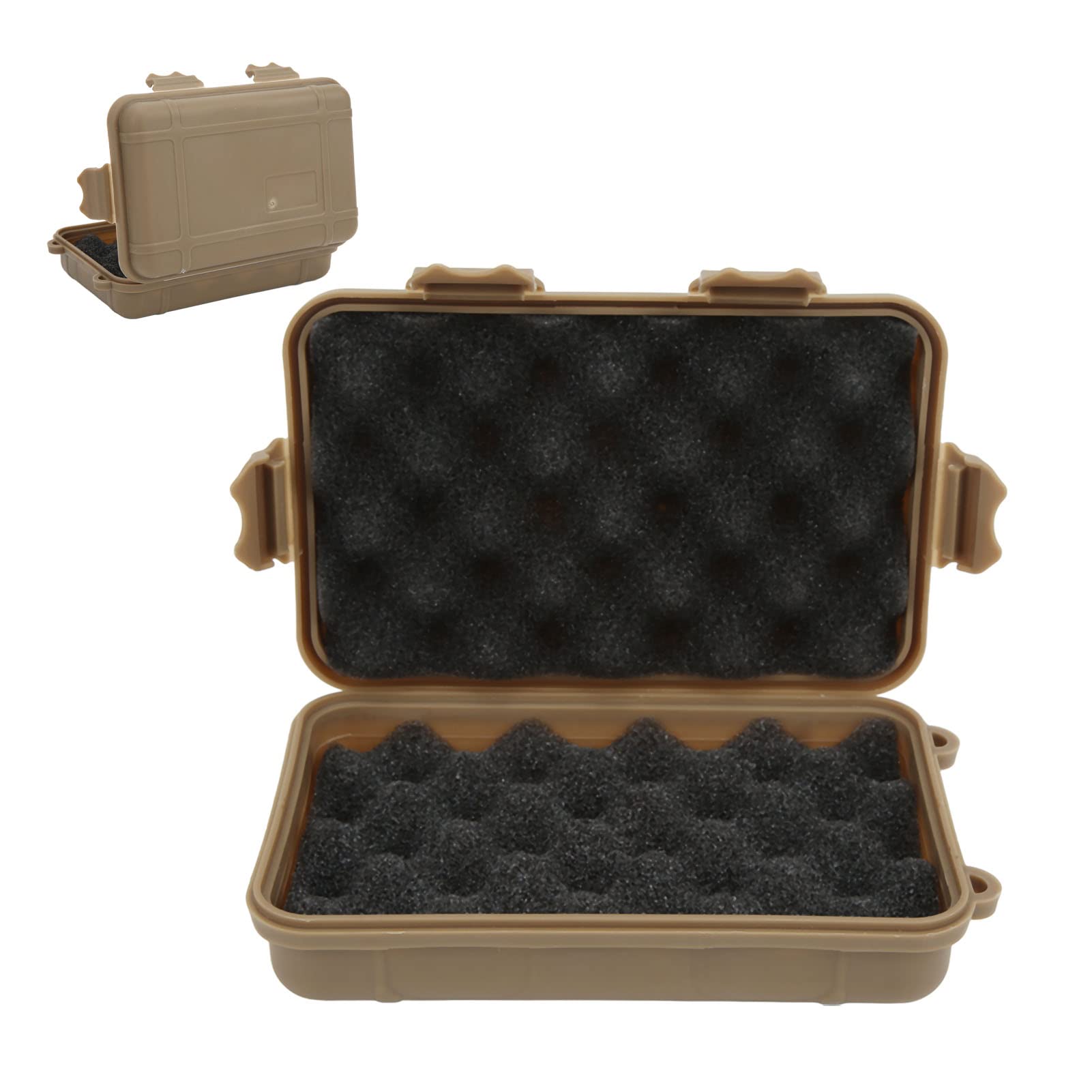 BORDSTRACT Outdoor Waterproof Survival Box, Shockproof Plastic Storage Carry Box, Portable Dry Storage Box replacement for Outdoor(Brown)