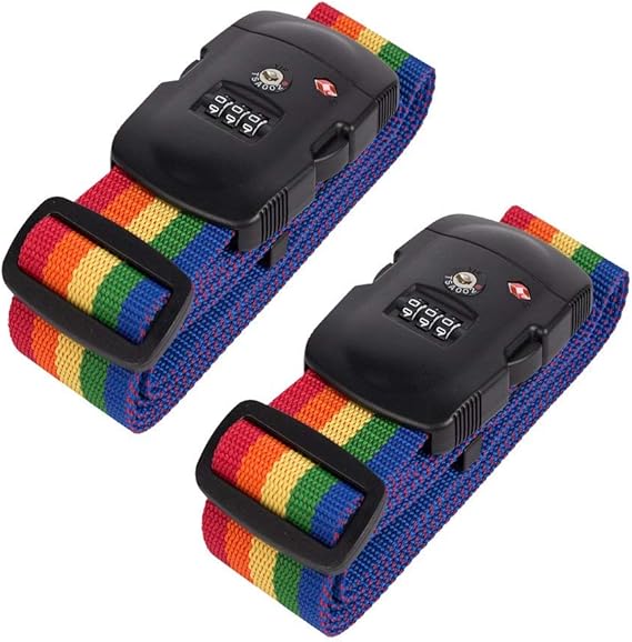 TSA Approved Luggage Straps Suitcase Belts Stripe Security Locks with 3