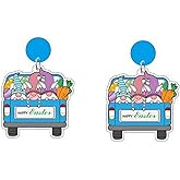 Easter Gifts for Women Easter Earrings for Women Cute Rhinestone Bunny Earrings Pearl Peep Rabbit Egg Earring Basket Stuffers