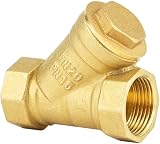 Akozon 3/4" BSPP Y Brass Ball Valve Strainer Filter for Water Oil Separation view 1