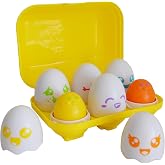 Toomies Hide &amp; Squeak Eggs Matching Game - Toddler Sorting Toys | Colorful Squeaking Eggs, Match Game, Baby Sensory Toys, Hand Eye Coordination, Color Recognition, Baby Gifts, Ages 6 Months+