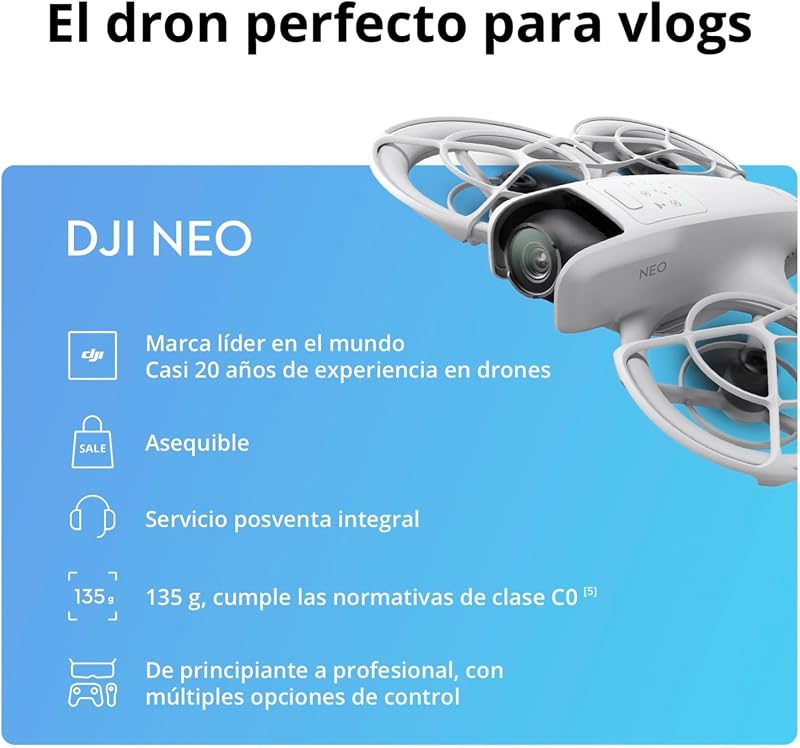 Pack DJI Neo Vuela Más, dron mini con cámara 4K UHD para adultos