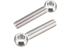 uxcell M10 x 50mm Machinery Shoulder Swing Lifting Eye Bolt 304 Stainless Steel Metric Thread 2pcs