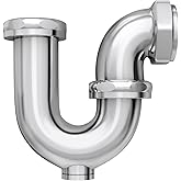 PROFLO PFPTB500 4-1/4" Cast brass Sink Trap with Cleanout (1-1/4" X 1-1/2" Connections) - Chrome