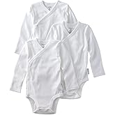 Butterblu unisex-baby Sterling 3-pack Kimono Bodysuits 100% Organic Cotton Side Snap for Baby Boys & Girls