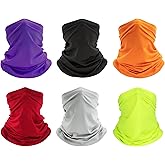 6 Pack Neck Gaiter Bandana Face Mask: Cooling Gator Mask Face Cover Neck Scarf Balaclava