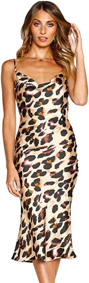 Cowl Neck Dress for Women Spaghetti Strap Silky Satin Backless Slip Dress