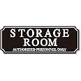 Storage Room Door Sign for Business and Home, Self-Adhesive Durable Modern Storage Room Sticker, Authorized Personnel Only Signs for Industry, Hospital, Restaurants, Private Area