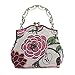 ilishop Women's Vintage Luxury Printing Beaded Women Handbag Evening Bag (Pink)