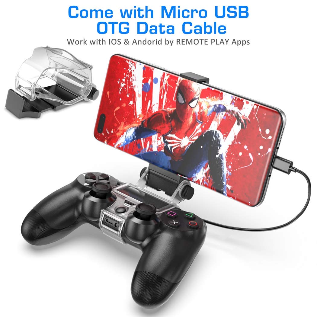 OIVO PS4 Controller Phone Mount Clip for Rmote Play, Mobile Gaming
