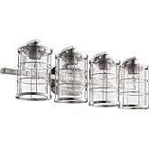 Quorum 5364-4-65 Transitional Four Light Vanity from Ellis Collection in Pewter, Nickel, Silver Finish,