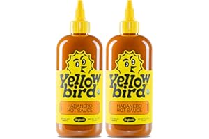 YELLOWBIRD FOODS Yellowbird Organic Habanero Hot Sauce 19.6 oz. Tabletop Size (Medium Hot | 2 Bottles)